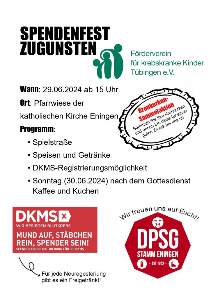 Spendenfest für den Förderverein für krebskranke Kinder Tübingen e.V.